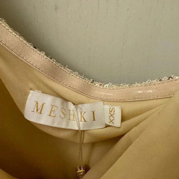 Meshki Silver Sequin One Shoulder Mini Dress NWT Asymmetrical Party Dress XXS - Picture 6 of 12